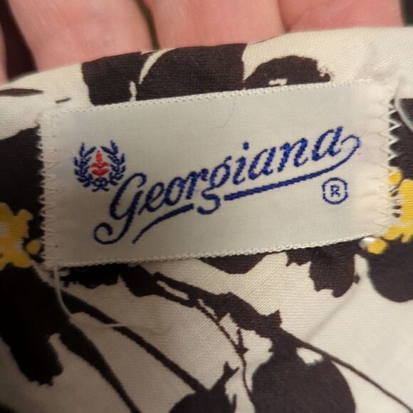 Vintage 1950s Georgiana Drop Waist A-Line Cotton Dress, With Rhinestones - Picture 6 of 16